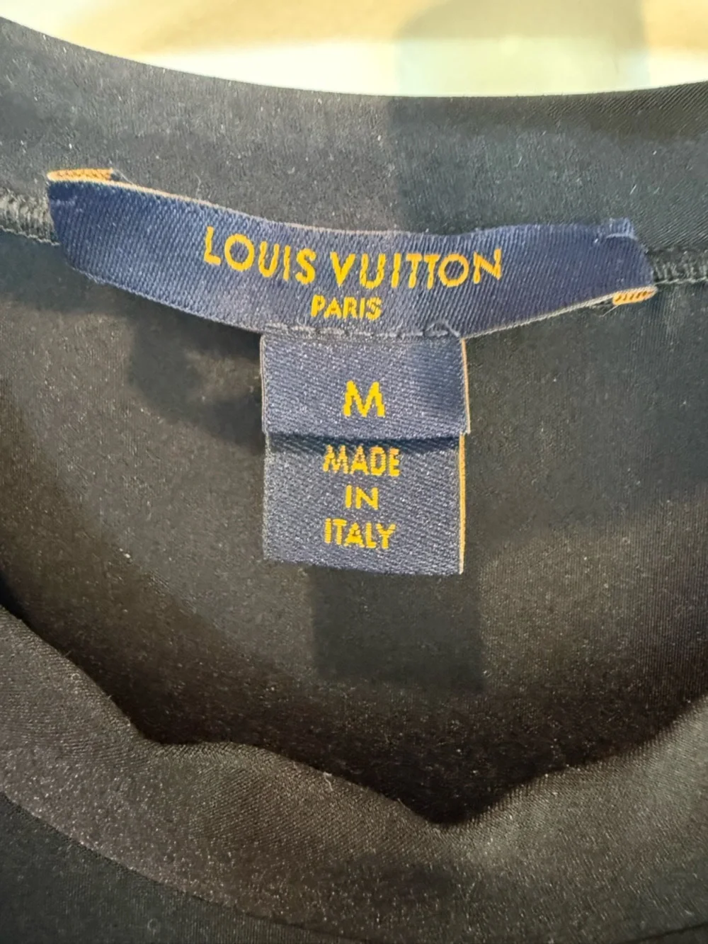 Louis‎ Vuitton Black Short-Sleeve Logo Thick Top 114